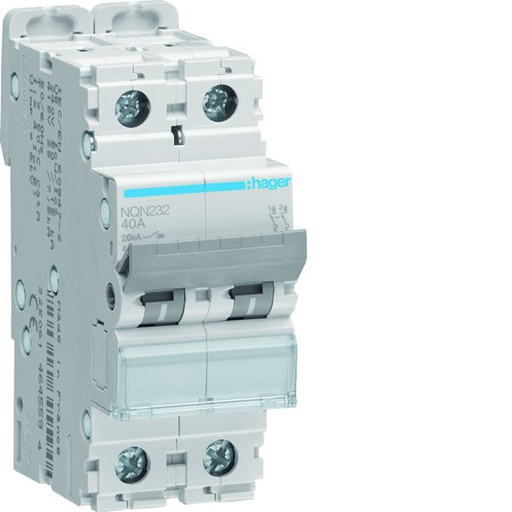 [HAG-NQN232] Disjoncteur 32A 2P 20kA Courbe B 2modules NQN232