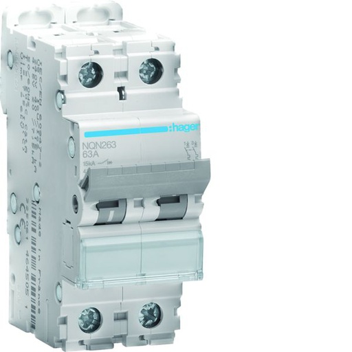 [HAG-NQN263] Disjoncteur 63A 2P 15kA Courbe B 2modules NQN263
