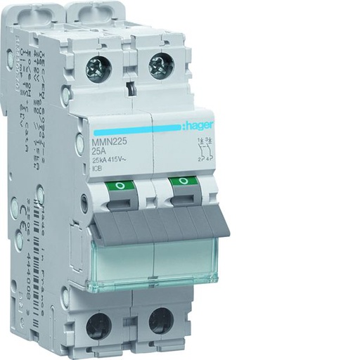 [HAG-MMN225] Disjoncteur magnétique 2P 20kA 25A 2 modules MMN225