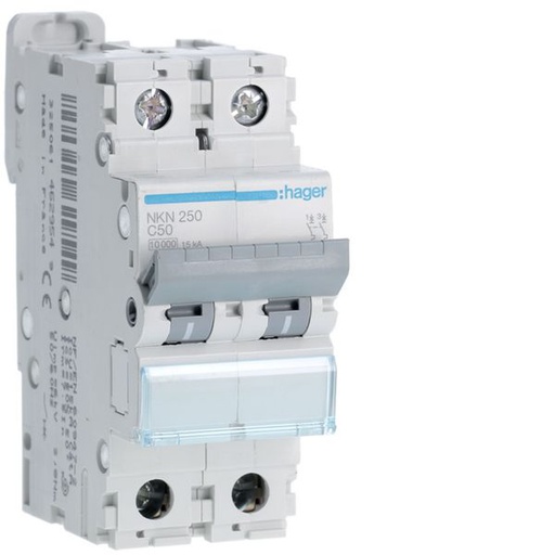 [HAG-NKN250] Disjoncteur 50A 2P 10-15kA Courbe C 2modules NKN250