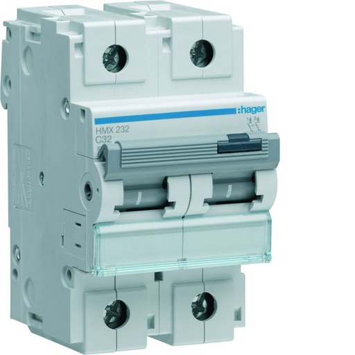 [HAG-HMX232] Disjoncteur 32A 2P 50kA Courbe C 3modules HMX232