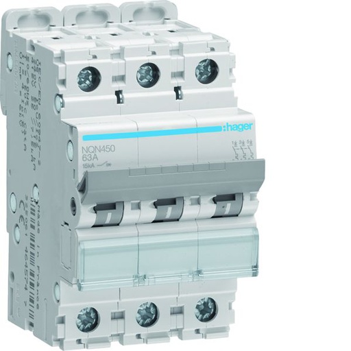 [HAG-NQN450] Disjoncteur 50A 4P 15kA Courbe B 4modules NQN450