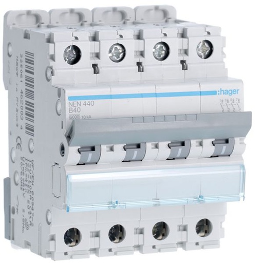 [HAG-NEN440] Disjoncteur 40A 4P 6-10kA Courbe B 4modules NEN440
