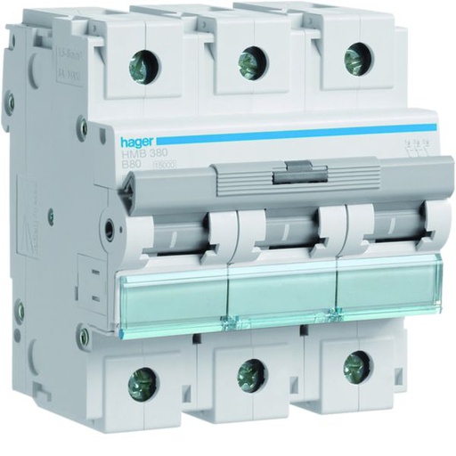 [HAG-HMB380] Disjoncteur 80A 3P 15kA Courbe B 4,5modules HMB380