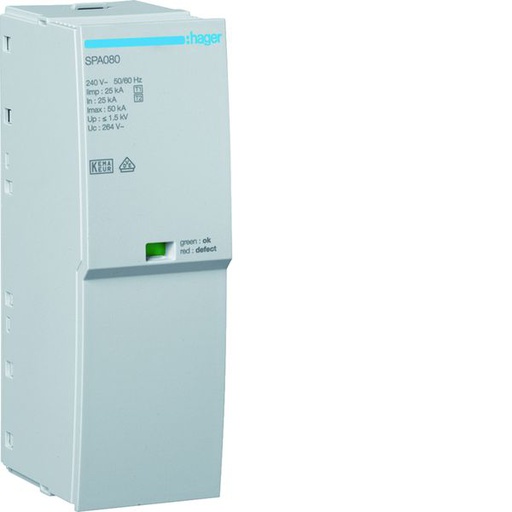 [HAG-SPA080] Cartouche T1+T2 Iimp 25kA Up 1.5kV SPA080