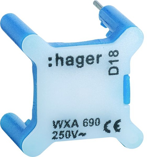 [HAG-WXA690] Voyant Gallery pour interrupteur, 230V, Bleu WXA690