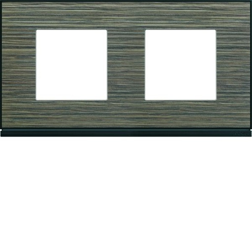 [HAG-WXP2412] Plaque de finition Gallery 2 postes Pecan horizontale entraxe 71 mm WXP2412