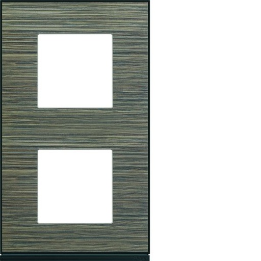 [HAG-WXP2442] Plaque de finition Gallery 2 postes Pecan verticale entraxe 71 mm WXP2442