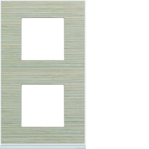 [HAG-WXP2542] Plaque de finition Gallery 2 postes Latté verticale entraxe 71 mm WXP2542