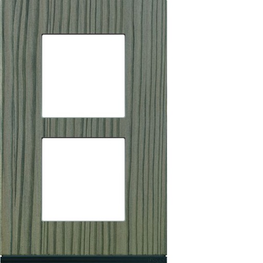 [HAG-WXP4822] Plaque de finition Gallery 2 postes Grey wood verticale entraxe 57 mm WXP4822