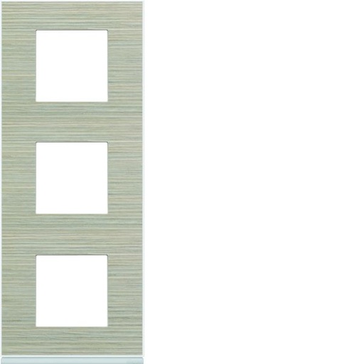 [HAG-WXP2543] Plaque de finition Gallery 3 postes verticale Latté entraxe 71 mm WXP2543