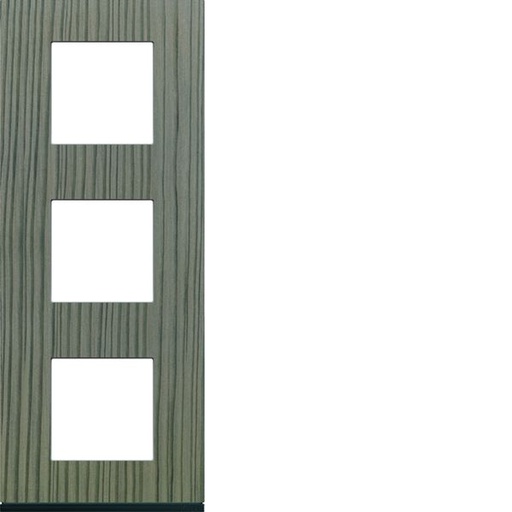 [HAG-WXP4843] Plaque de finition Gallery 3 postes verticale Grey wood entraxe 71 mm WXP4843