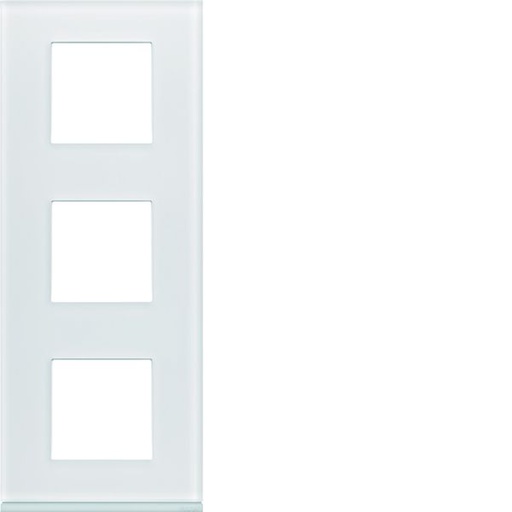 [HAG-WXP4043] Plaque de finition Gallery 3 postes verticale Moon glass entraxe 71 mm WXP4043