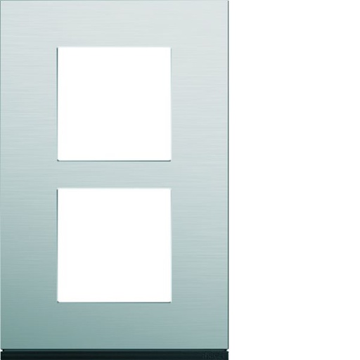 [HAG-WXP4322] Plaque de finition Gallery 2 postes Natural alu verticale entraxe 57 mm WXP4322