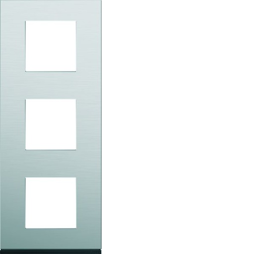 [HAG-WXP4343] Plaque de finition Gallery 3 postes verticale Natural alu entraxe 71 mm WXP4343
