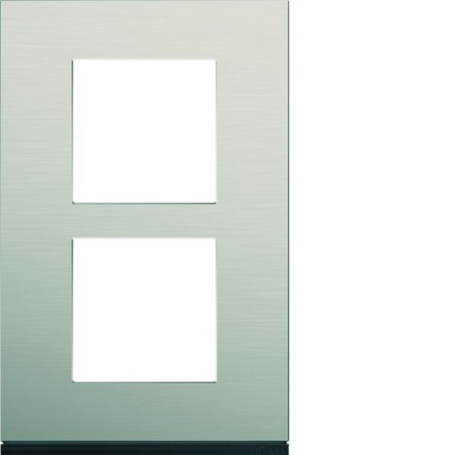 [HAG-WXP4522] Plaque de finition Gallery 2 postes Antique alu verticale entraxe 57 mm WXP4522