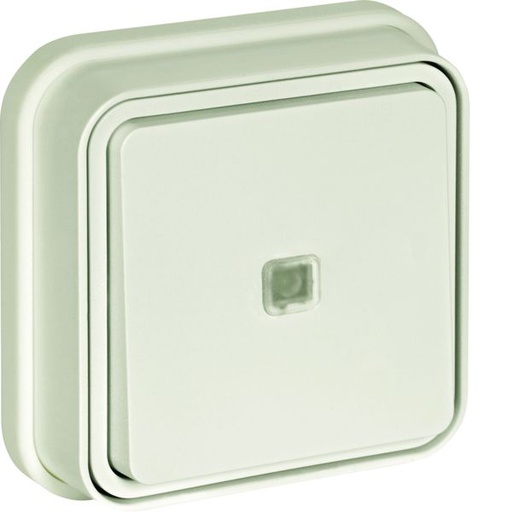 [HAG-WNE023B] cubyko Poussoir 1F à voyant témoin encastré blanc IP55 WNE023B