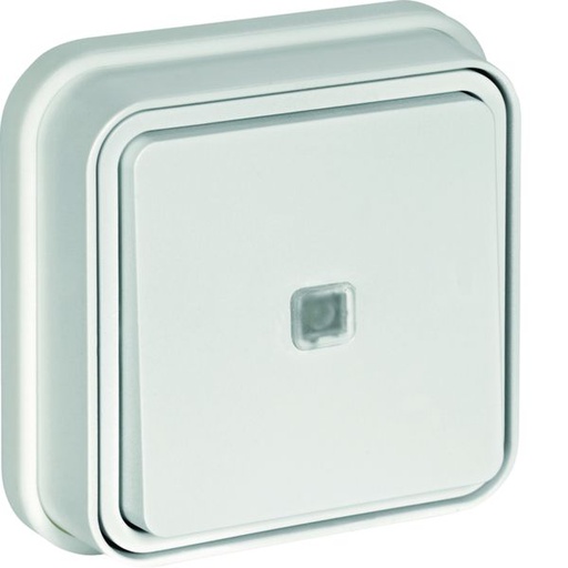 [HAG-WNE023BG] cubyko Poussoir 1F à voyant témoin encastré à griffes blanc IP55 WNE023BG