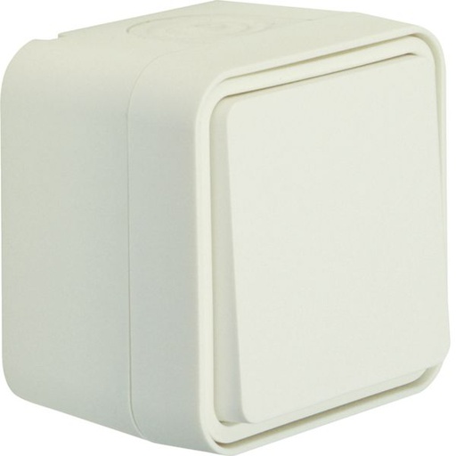 [HAG-WNC001B] Interrupteur va et vient Cubyko étanche IP55 blanc pose en saillie WNC001B