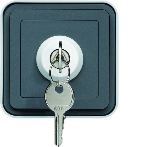 [HAG-WNC036] cubyko Interrupteur à clé 3 positions saillie gris IP55 WNC036