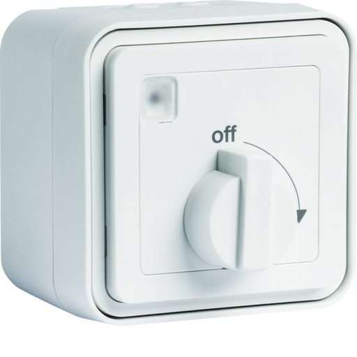[HAG-WNC009B] cubyko Minuterie bouton rotatif saillie blanc IP55 WNC009B
