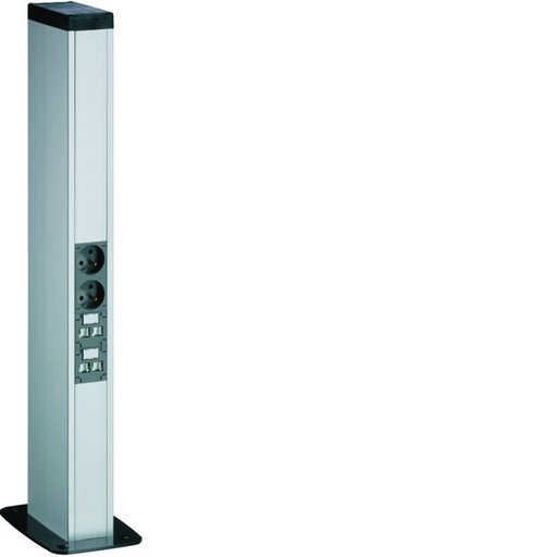 [HAG-DAP245650ELN] Colonnette officea h 650mm double face alu (ELN) anodisé naturel DAP245650ELN