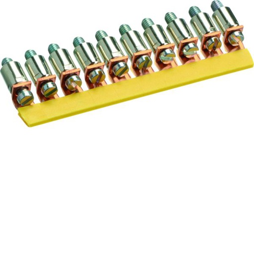 [HAG-KWJ04B10] Contact de pontage horizontal isolé, 4mm² - 10x, connection à vis KWJ04B10