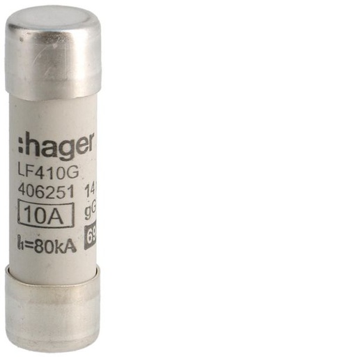 [HAG-LF410G] Cartouche Fusible cylindrique 14x51mm gG 10A 690V AC 80kA LF410G