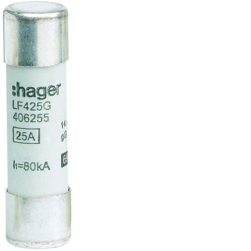 [HAG-LF425G] Cartouche Fusible cylindrique 14x51mm gG 25A 690V AC 80kA LF425G