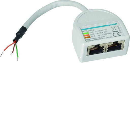 [HAG-HTG468H] Eclateur de port 2 fils vers 2 RJ45 pour port Modbus RS485 agardio HTG468H