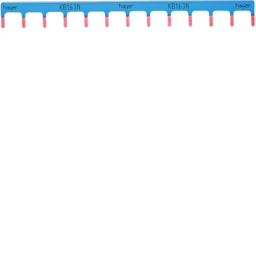 [HAG-KB963N] Barre de pontage 1P 63A à languette 10mm² bleu 11modules KB963N