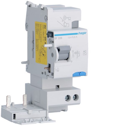 [HAG-BF226] Bloc différentiel 25A 30mA 2P type AC à bornes alignées BF226