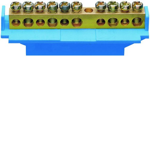 [HAG-KM10A] Borne en laiton, 5x10² 5x16², avec base de montage, Couleur: bleu KM10A