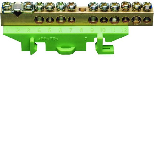 [HAG-KM11B] Borne en laiton, 1x25² 5x10² 5x16², avec base de montage, Couleur: vert KM11B
