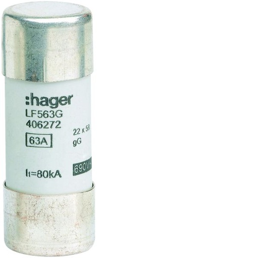 [HAG-LF525G] Cartouche Fusible cylindrique 22x58mm gG 25A 690V AC 80kA LF525G