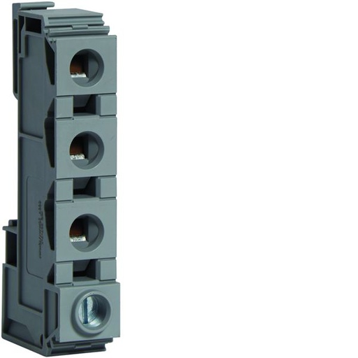 [HAG-K035] Borne de distribution 125A, 1 phase, 1x35mm² - 3x10mm², gris K035