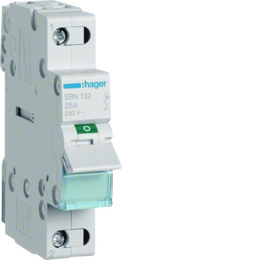 [HAG-SBN132] Interrupteur sectionneur 32A 1P 1 module SBN132