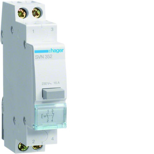 [HAG-SVN352] Bouton poussoir à accrochage 1O+1F 16A 1 module SVN352