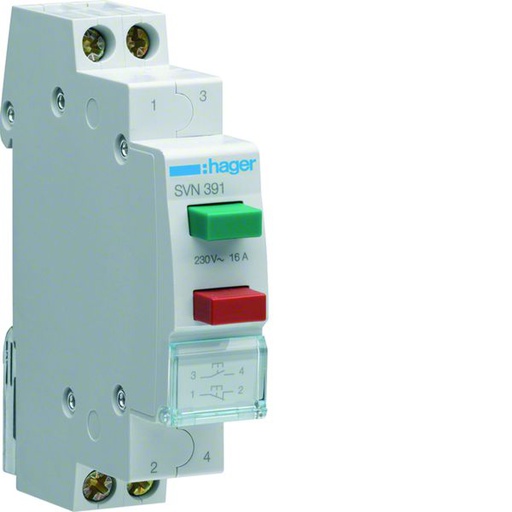 [HAG-SVN391] Bouble bouton poussoir à accrochage 1O+1F 16A 1 module SVN391
