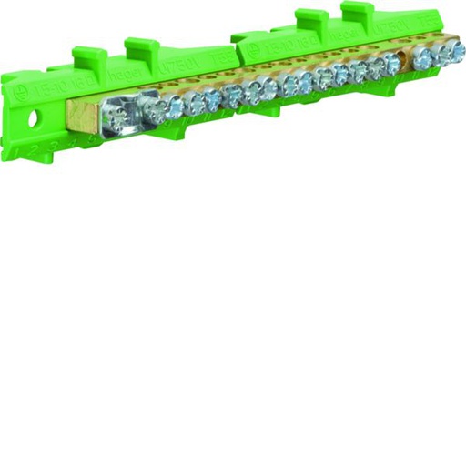 [HAG-KM17E] Borne en laiton, 1x25² 8x10² 8x16², avec base de montage, Couleur: vert KM17E