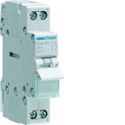 [HAG-SFM125] Inverseur sans point zéro 25A 1P 230 - 230VAC 1 module SFM125