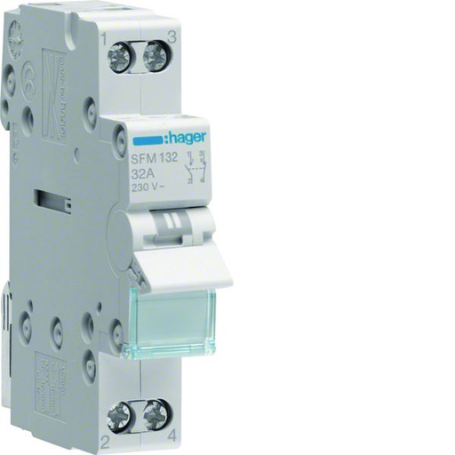 [HAG-SFM132] Inverseur sans point zéro 32A 1P 230 - 230VAC 1 module SFM132