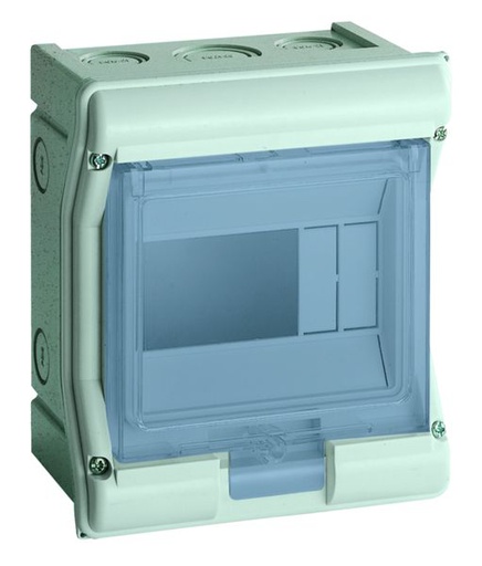 [HAG-VE106F] Coffret de distribution étanche Vector IP55, 1 rangée 4+2 modules 190x165x113mm VE106F