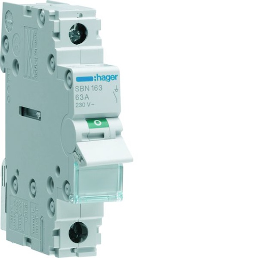 [HAG-SBN163] Interrupteur sectionneur 63A 1P 1 module SBN163