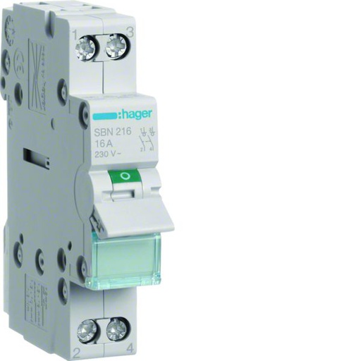 [HAG-SBN216] Interrupteur sectionneur 16A 2P 1 modules SBN216