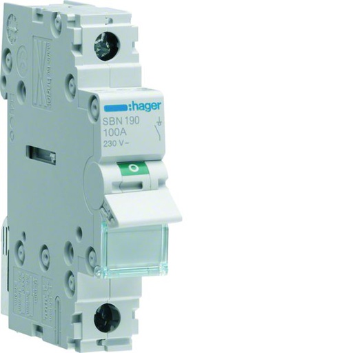 [HAG-SBN190] Interrupteur sectionneur 100A 1P 1 module SBN190