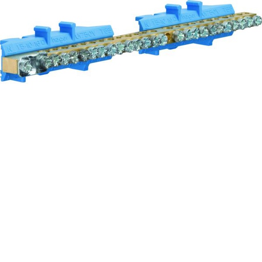 [HAG-KM25N] Borne en laiton, 1x25² 13x10² 11x16², avec base de montage, Couleur: bleu KM25N