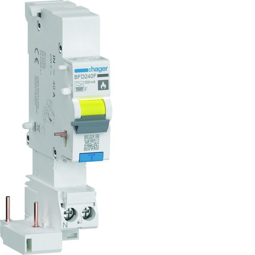 [HAG-BFD240F] Bloc différentiel détecteur d'arcs 1P+N 40A 300mA type F BFD240F