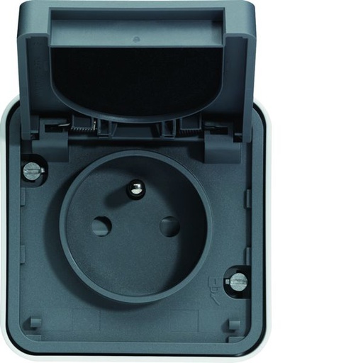[HAG-WNC100EC] cubyko leaf prise de courant 2P+T étanche IP55 gris installation saillie WNC100EC