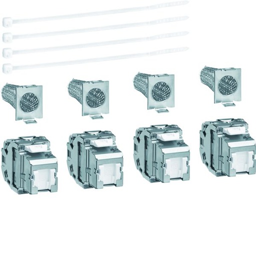 [HAG-TN008] Jeu de 4 connecteurs RJ45 cat.6a STP pour grade 3TV TN008